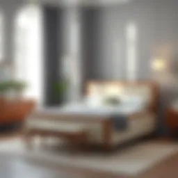 Classic mid-century bed frame showcasing sleek lines