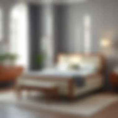 Classic mid-century bed frame showcasing sleek lines