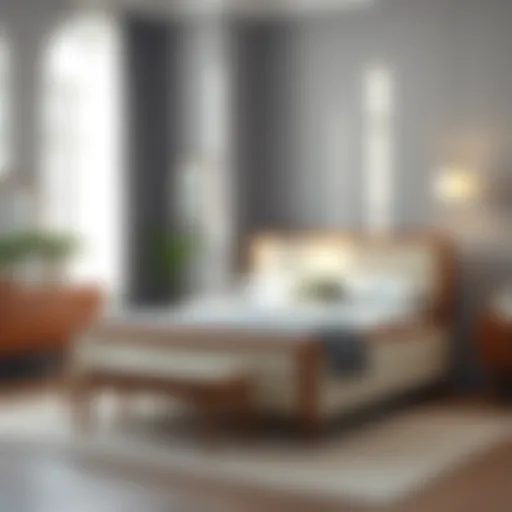 Classic mid-century bed frame showcasing sleek lines