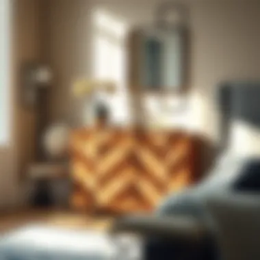 Iconic dresser with unique geometric patterns