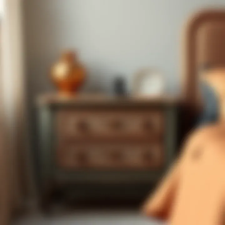 Stylish nightstand featuring retro design elements