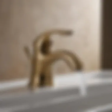 Close-up of a durable brass bathroom faucet finish