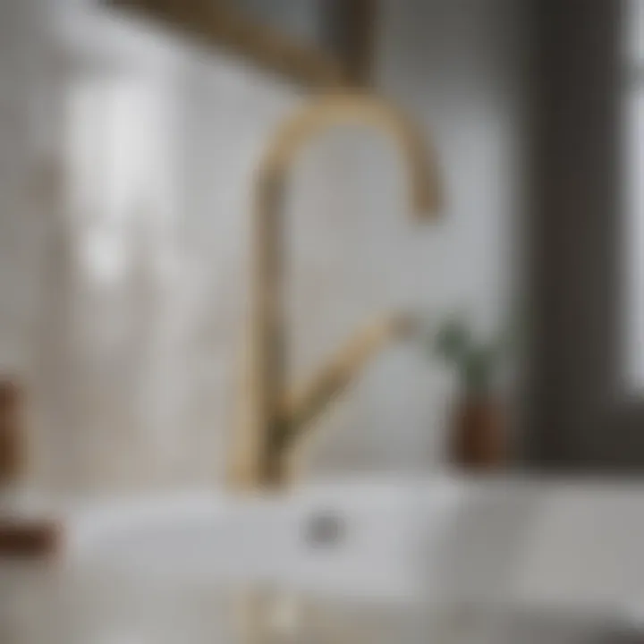 Stylish American Standard brass faucet in modern bathroom