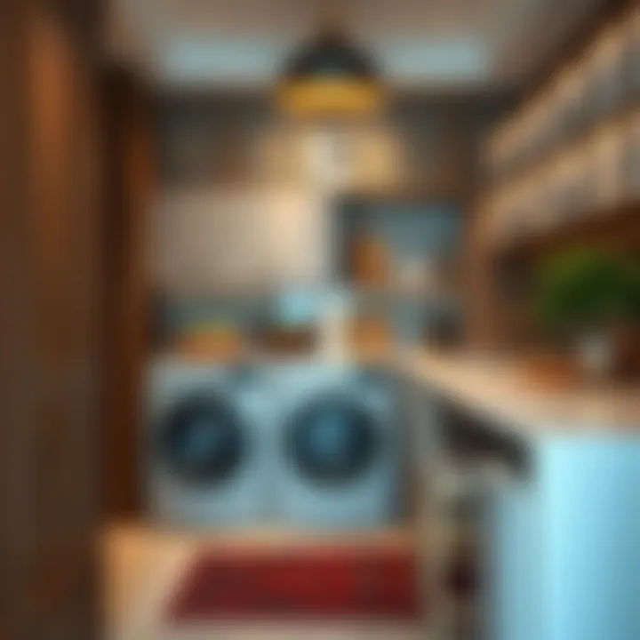 Stylish apartment with laundry area