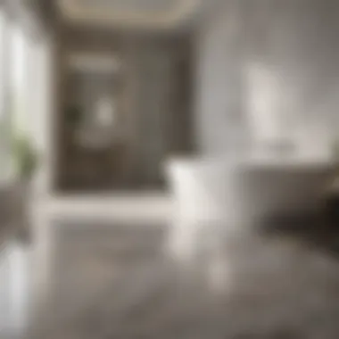 Luxurious Natural Stone Flooring Luxurious natural stone flooring enhancing bathroom decor