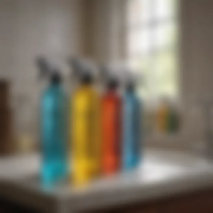 Different types of glass cleaner sprays displayed