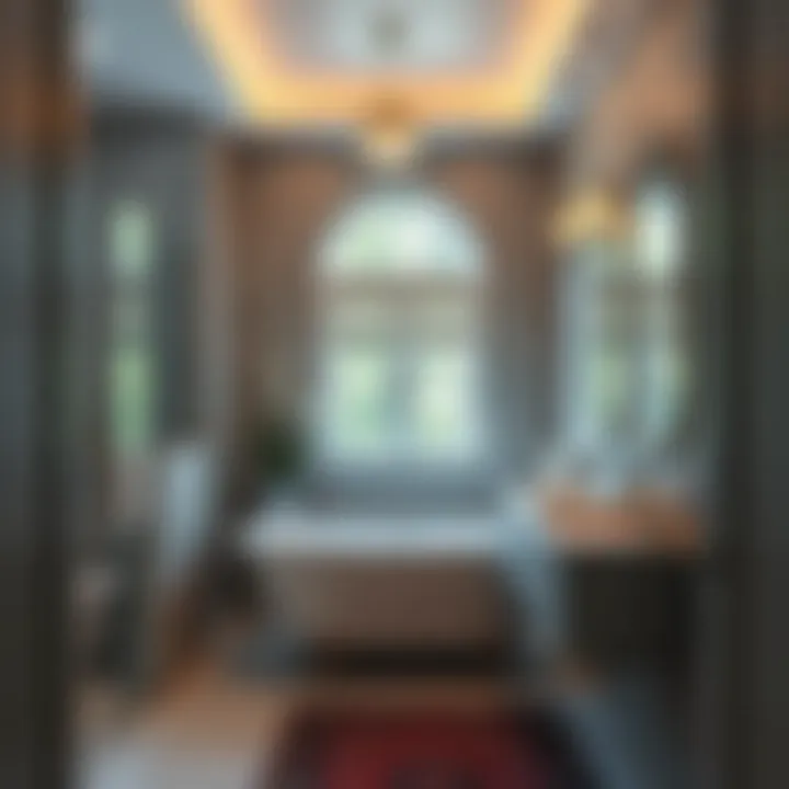 Elegant bathroom design featuring modern fixtures and stylish elements