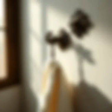 Rustic wooden towel hook mounted on a bathroom wall