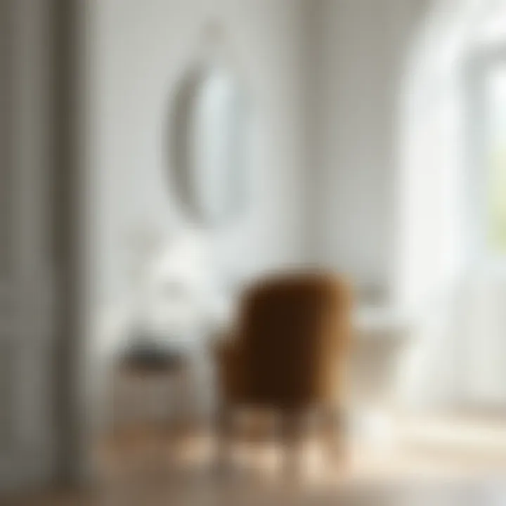 Elegant bathroom vanity chair with a backrest