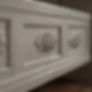 Close-up of smooth paint application technique on cabinetry