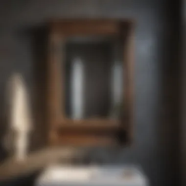 Rustic bathroom mirror cabinet with vintage appeal