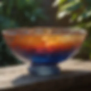 Vibrant Glass Bowl for Bird Bath A vibrant glass bird bath bowl