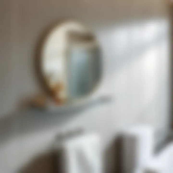 Elegant Brushed Nickel Bathroom Wall Shelf Elegant brushed nickel bathroom wall shelf showcasing modern design