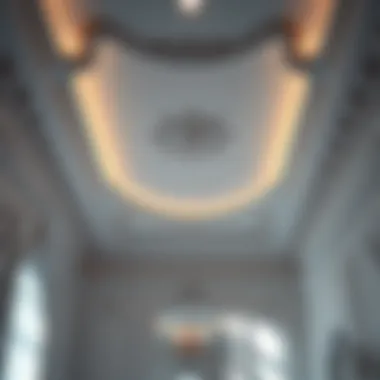 Luxurious bathroom ceiling with elegant paint finish