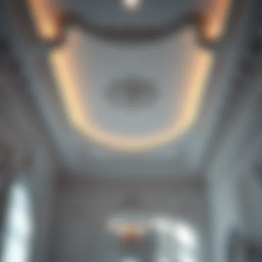 Luxurious bathroom ceiling with elegant paint finish