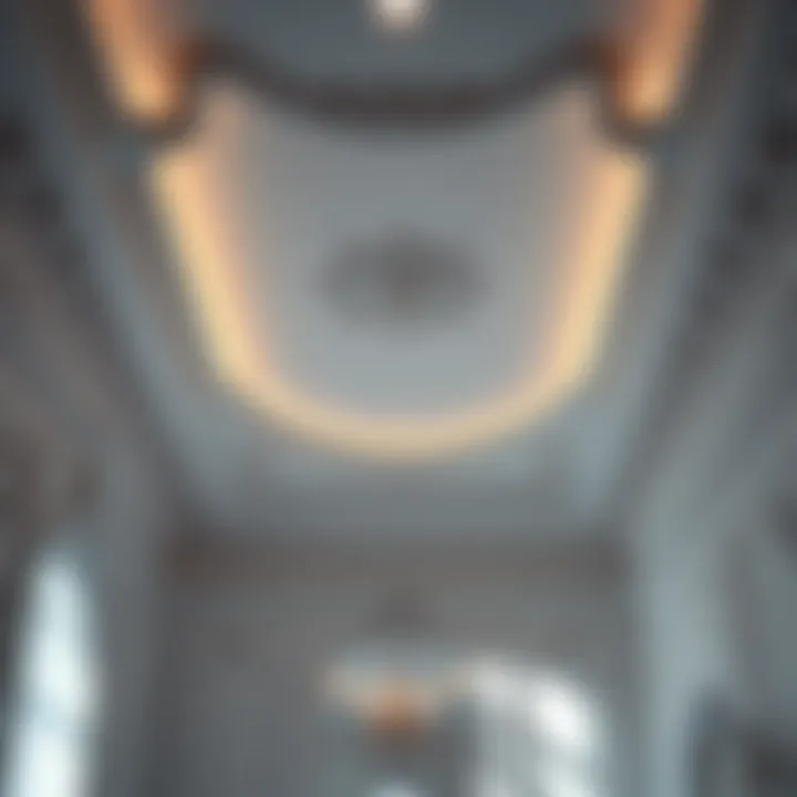 Luxurious bathroom ceiling with elegant paint finish