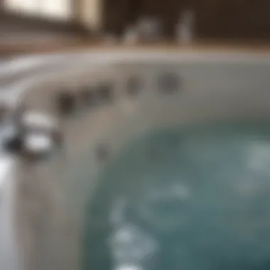 Close-up of jacuzzi jets and surfaces