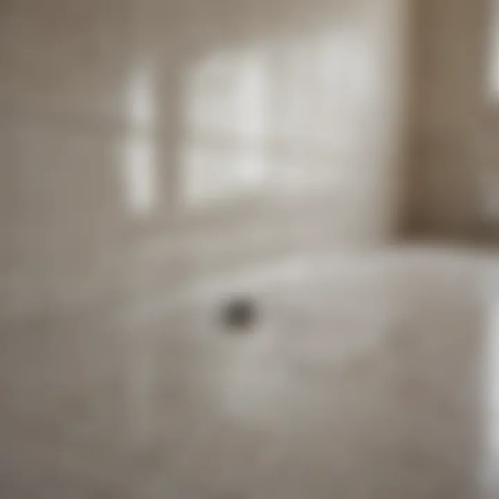 Close-up of clean bathroom grout showcasing its shine