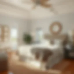 Serene coastal bedroom with soft color palette