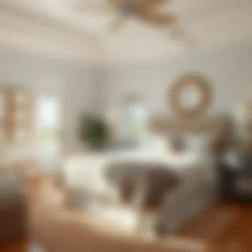 Serene coastal bedroom with soft color palette