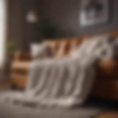 Electric Blanket on a Sofa Electric blanket draped over a sofa