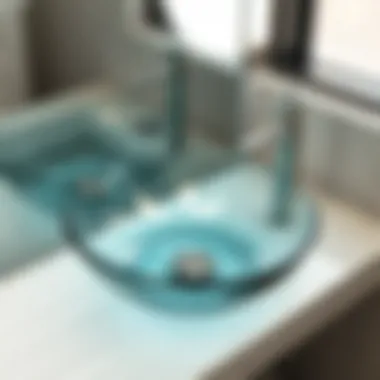 Sleek glass bathroom basin highlighting contemporary aesthetics