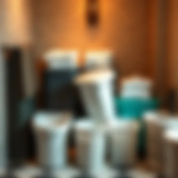 Variety of bathroom trash liners displayed