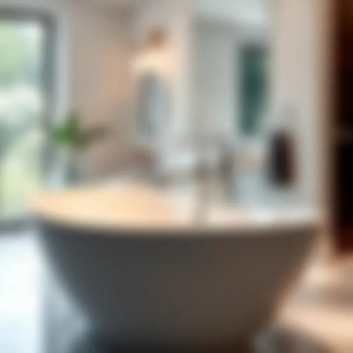 Installation of a stylish 8-inch bathtub faucet in a contemporary bathroom setting