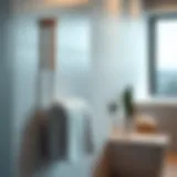 Modern towel hanger in a minimalist bathroom