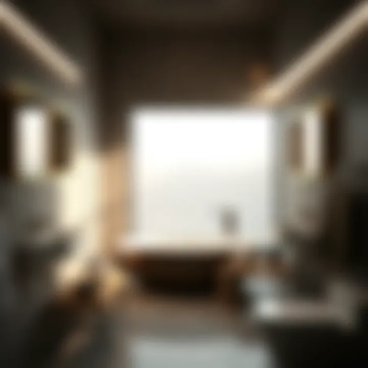 Contemporary bathroom lighting illuminating the space