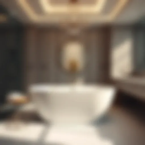 Luxurious freestanding bathtub in a modern bathroom