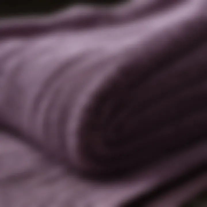 Detailed view of eggplant towel texture showcasing quality and craftsmanship