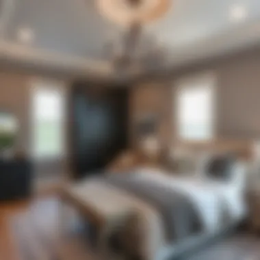 A completed bedroom addition with elegant finishing touches