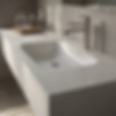 Comparison of various Corian color options for bathroom countertops