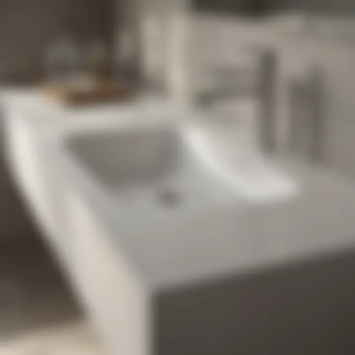 Comparison of various Corian color options for bathroom countertops