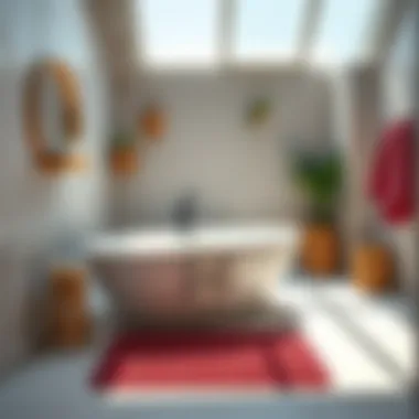 Sustainable materials used in cranberry bath mat design