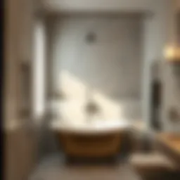 Curved shower rod enhancing bathroom space