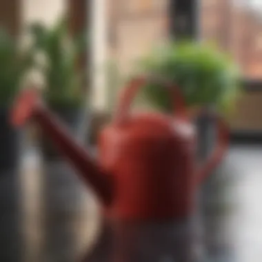 Modern Metal Watering Can Modern metal watering can in vibrant colors