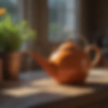 Whimsical Teapot-Shaped Watering Can Whimsical watering can shaped like a teapot