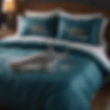 Vibrant Shark-Themed Bedding Vibrant shark-themed bedding with oceanic motifs