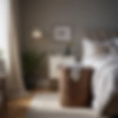 Fabric Hamper Enhancing Bedroom Style Modern fabric laundry hamper in a stylish bedroom