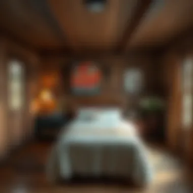 Cozy twin bedroom showcasing rustic decor