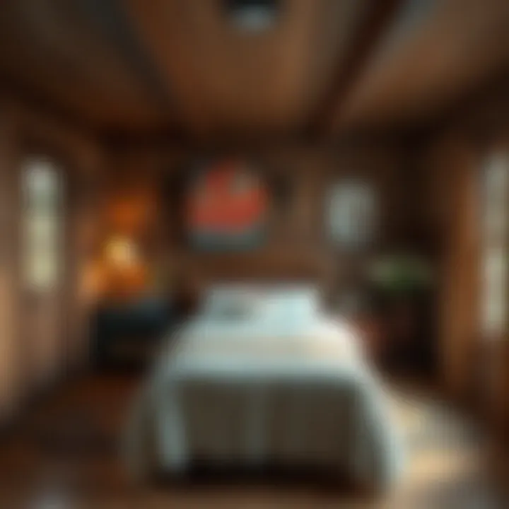 Cozy twin bedroom showcasing rustic decor