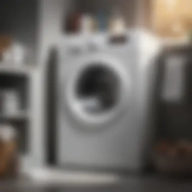 Illustration of washing machine with down-filled items