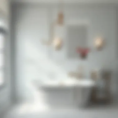 Elegant bathroom design with a curved rod