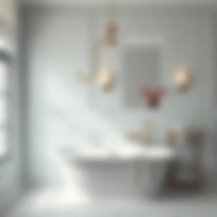 Elegant bathroom design with a curved rod