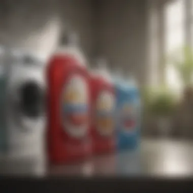 An array of premium laundry detergents displayed elegantly