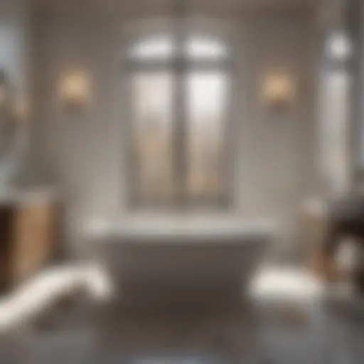 Elegantly designed six-foot bathtub with modern fixtures