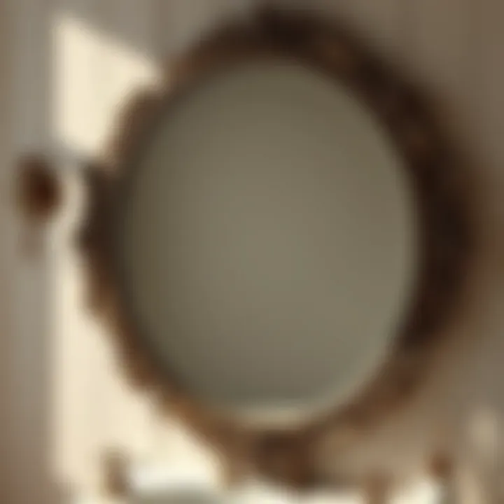 Vintage-inspired bathroom mirror showcasing artistic detailing