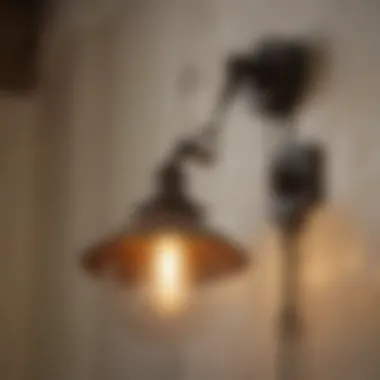 Close-up view of a vintage pull chain bathroom light design